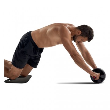 AB Wheel - Black - Abdominal muscle training wheel + Knee mat free - 2