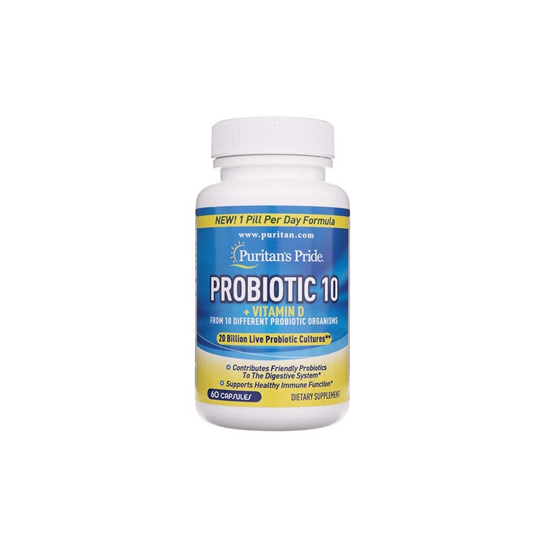 Probiotic 10 + Vitamin D - 60caps.