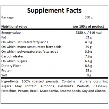 Peanut Butter 100% Peanut - 500g - Smooth - 2