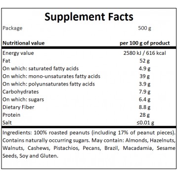 Peanut Butter 100% Peanut - 500g - Smooth X 6 + Peanut Butter 100% Peanut - 500g - Crunchy X 6 - 2