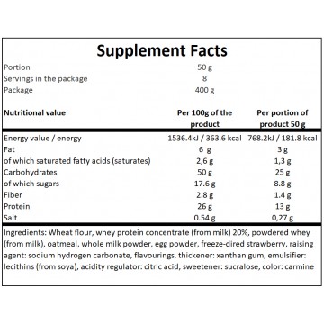 Protein Pancakes - 400g - Strawberry x12 - 2