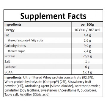 100% Whey Protein - 2300g - Strawberry - 2