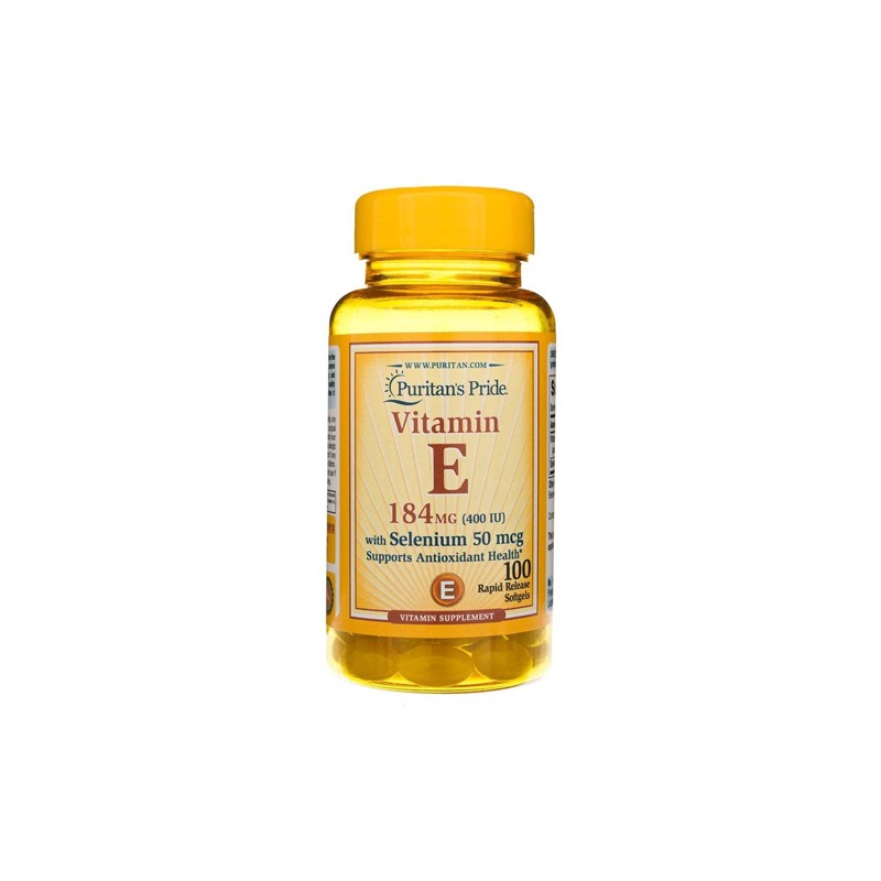 Vitamin E-400IU with Selenium 50mcg - 100softgels. - Sale