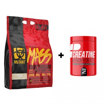 Mutant Mass - 6800g - Vanilla Ice Cream + Creatine Monohydrate 200 Mesh MP - 250g - Natural - 2