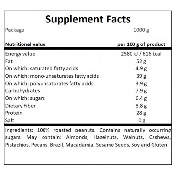 Peanut Butter 100% - Smooth - 24x1000g - 2