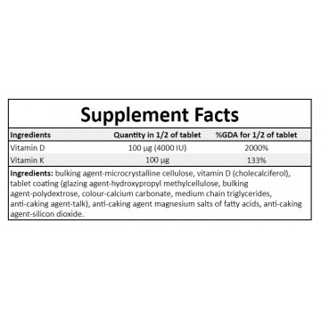 Vitamin D3 4000IU + K2 MK7 - 160tabs. x48 - 2