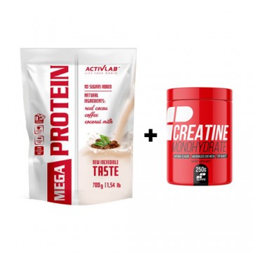 Mega Protein - 700g - Coffee + Creatine Monohydrate 200 Mesh MP - 250g - Natural - 2