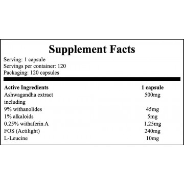 Ashwagandha Extract 500mg 9% Withanolides -120caps - 2