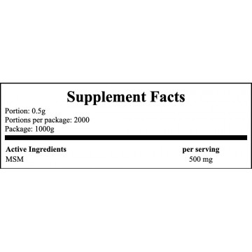 MSM (Siarka Organiczna) - 1000g - 2