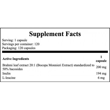 Bacopa Monnieri 200mg Extract 50% Bacosides - 120caps - 2