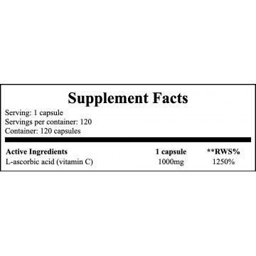 Vitamin C 1000mg (Kwas L-Askorbinowy) - 120caps - 2