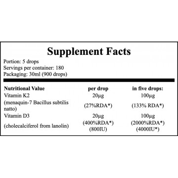 Vitamin K2 MK7 + D3 Forte - 30ml - 2