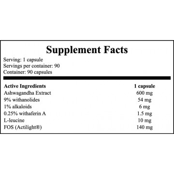 Ashwagandha Extract 600mg (9% Withanolides) - 90caps - 2