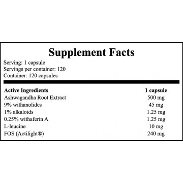 Ashwagandha Extract 500mg (9% Withanolides) - 120caps - 2