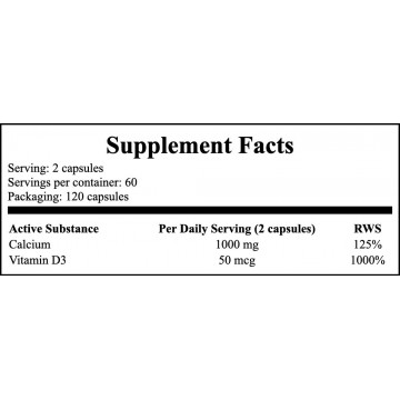 Calcium + Vitamin D3 - 120caps. - 2