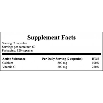 Calcium + Vitamin C - 120caps. - 2