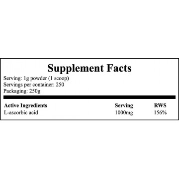 Vitamin C 1000mg (Kwas L-Askorbinowy) - 250g (L-Ascorbic Acid) - 2