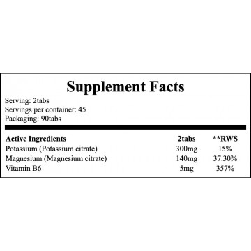 Potassium + Magnesium + B6 - 90tabs - 2