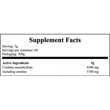 Creatine Monohydrate - 300g - Natural - 2