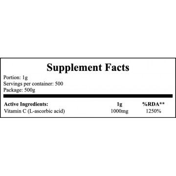 Vitamin C (L-ascorbic acid) - 500g - 2