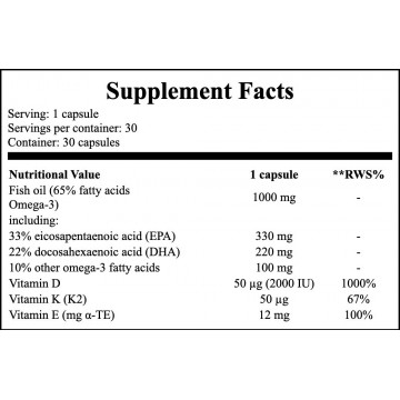 Gold Omega 3 D3 + K2 - 30caps - 2