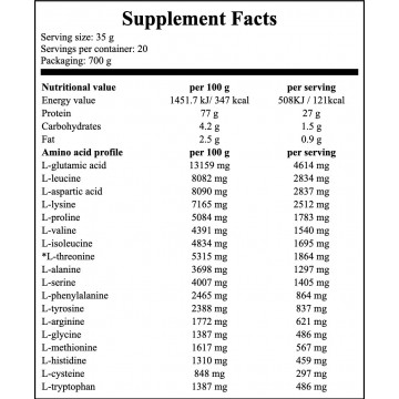 100% Natural Whey Concentrate - 700g - 2