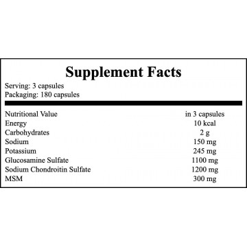 Glucosamine & MSM - 180vegcaps. - 2