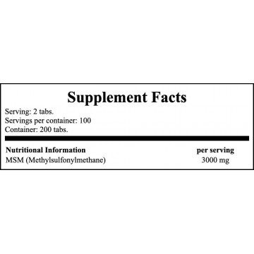 MSM 1500mg - 200tabs. - 2