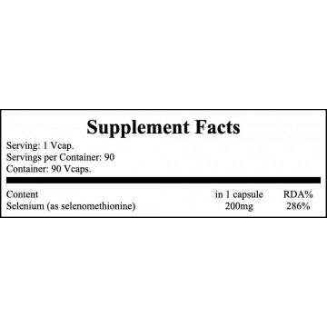 Selenium - 200 MCG - 90vcaps. - 2