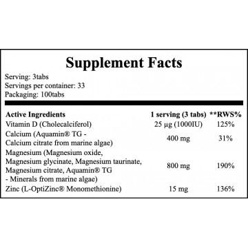 Magnesium & Calcium with Zink and Vit D3 - 100tabs - 2