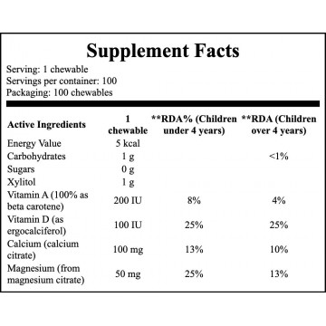 Kid Cal - 100chewables - Tart Orange (Calcium for Kids) - 2