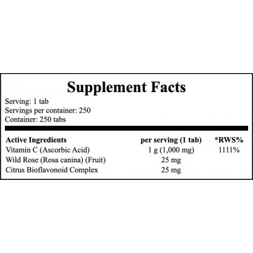 Vitamin C-1000 with Rose Hips&Bioflavon - 250tabs. - 2