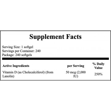 Vitamin D3-2000 IU - 240softgels - 2