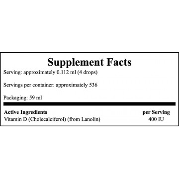 Vitamin D3-400 IU Liquid - 59ml. - 2