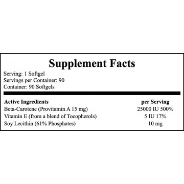 Natural Beta Carotene 25000 IU - 90softgels - 2