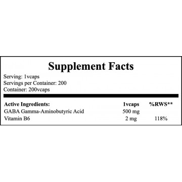 GABA 500mg with B6 200vcaps - 2