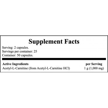 Acetyl L-Carnitine 500mg - 50vcaps - 2