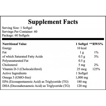 Omega-3 Fish Oil & Vitamin D - 60softgels - Lemon - 2