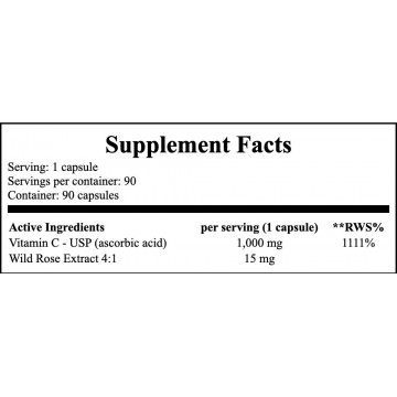 Vitamin C 1000mg with Rose Hips - 90caps. - 2