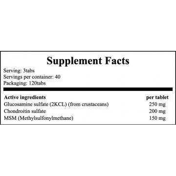 Glucosamine, Chondroitin & MSM - 120tabs. - 2