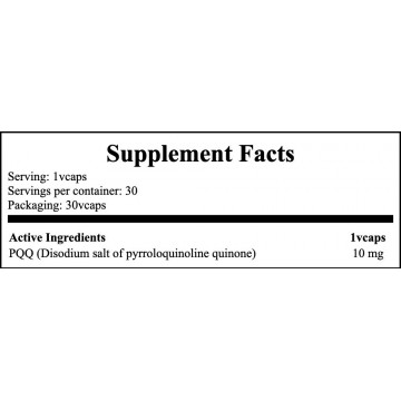 PQQ Pyrroloquinoline Quinone 10mg - 30vcaps. - 2