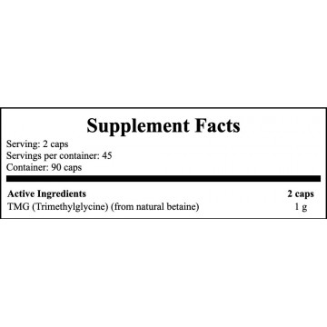 TMG Trimethylglycine 500mg - 90caps. - 2