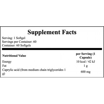 Caprylic Acid 600mg - 60 softgels - 2