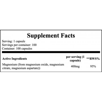 Triple Magnesium Complex 400mg - 100caps. - 2