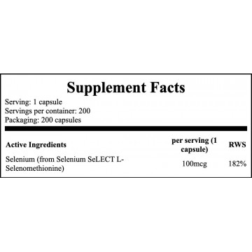 Selenium 100mcg - 200caps. - 2