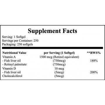 Vitamin A & D - 250softgels - 2