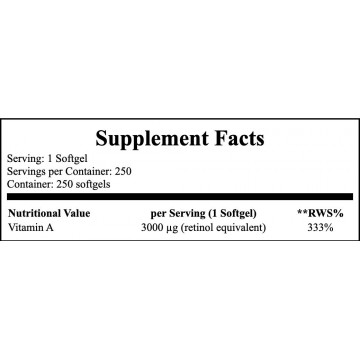 Vitamin A 10000IU - 250softgels - 2