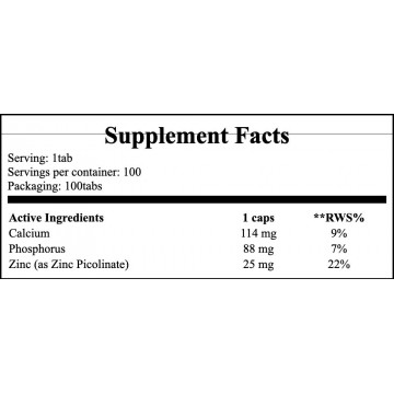 Zinc Picolinate 25mg - 100tabs. - 2