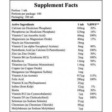 Daily Formula - 100tabs. - 2