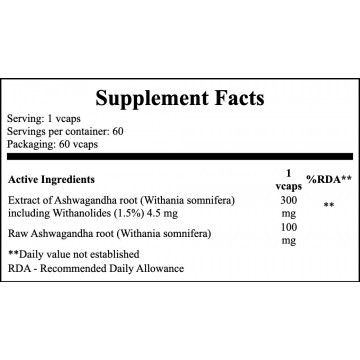 Ashwagandha Root Extract 400mg - 60vcaps - 2